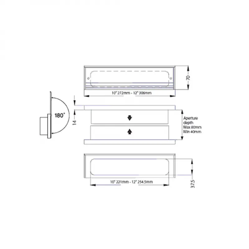 Astroflame Intumescent 30 Min Fire Rated Telescopic Letterbox System