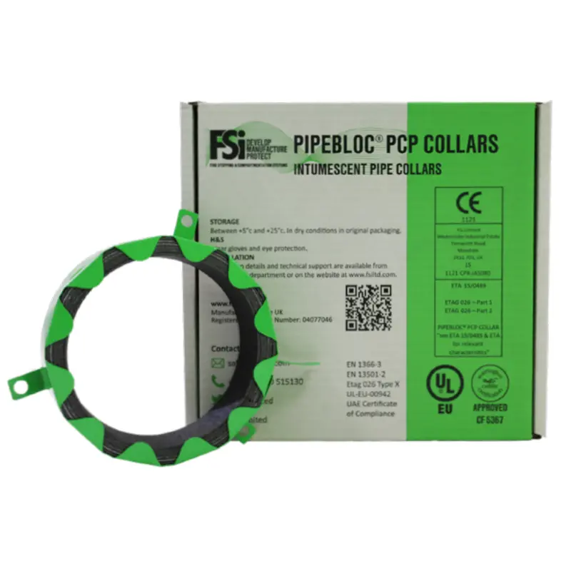 FSi PipeBloc PCP Intumescent Pipe Collars | Passive Fire Stopping