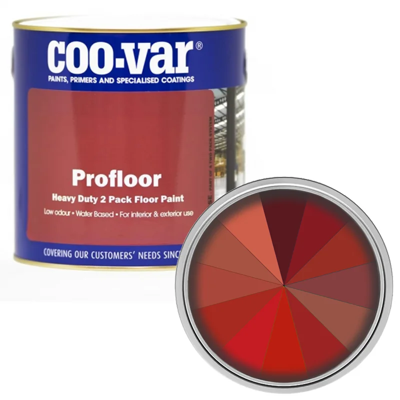 Coo-Var Profloor 2 Pack Epoxy Floor Paint - Shades of Red