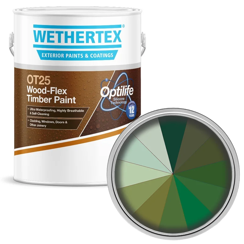 Wethertex OT25 Wood-Flex Satin Opaque Timber Paint - Shades of Green