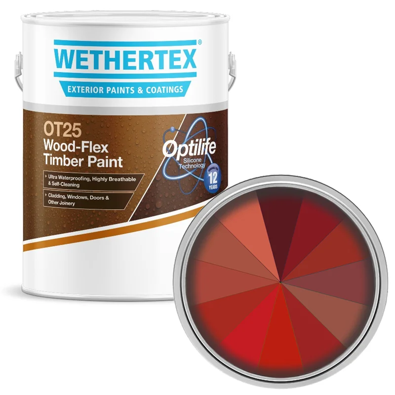 Wethertex OT25 Wood-Flex Satin Opaque Timber Paint - Shades of Red