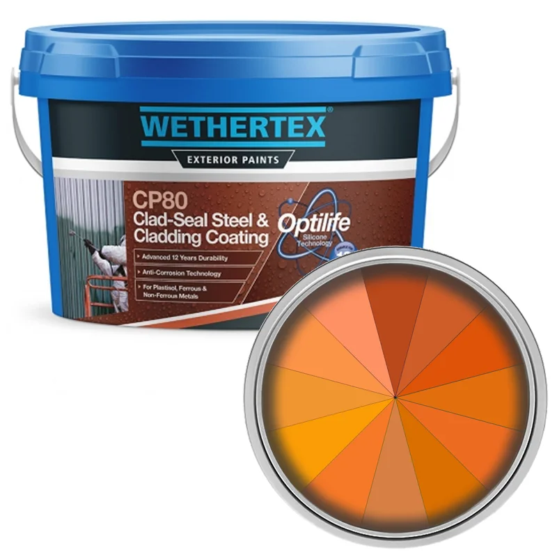 Wethertex CP80 Clad-Seal Steel & Cladding Coating - Shades Of Orange