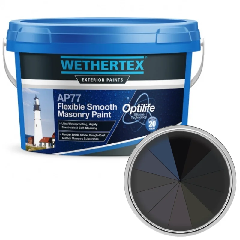 Wethertex AP77 Flexible Smooth Masonry Paint - Shades of Black