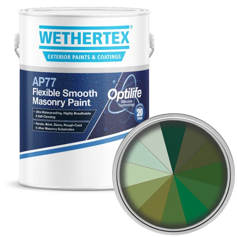 Wethertex AP77 Flexible Smooth Masonry Paint - Shades of Green