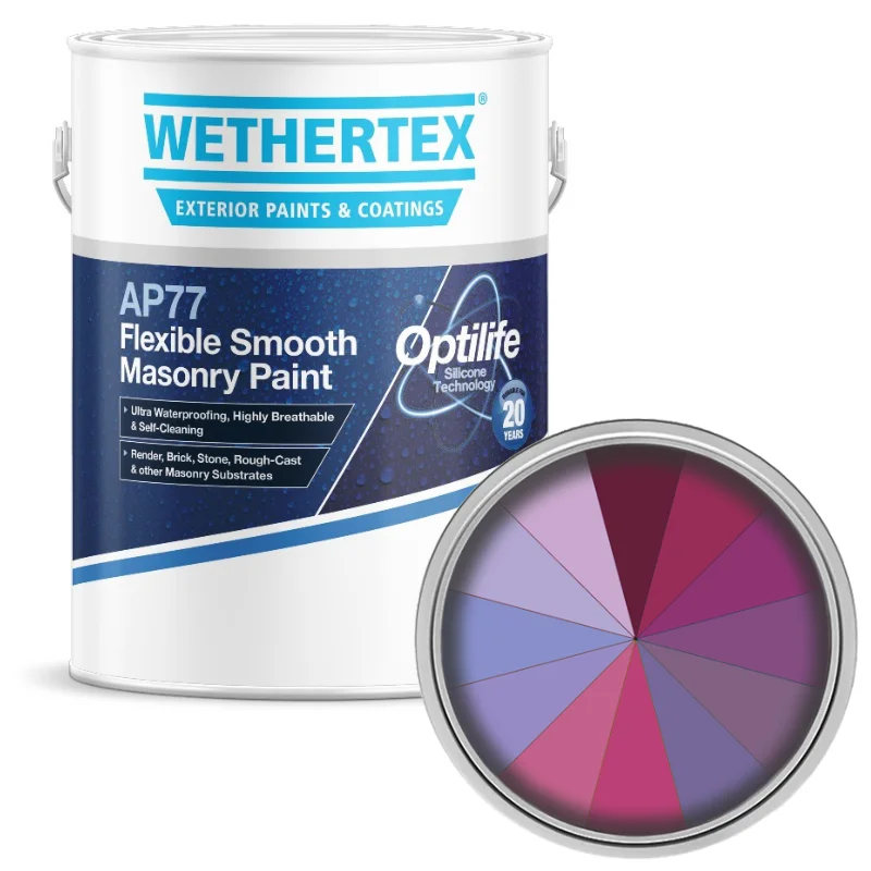 Wethertex AP77 Flexible Smooth Masonry Paint - Shades of Purple