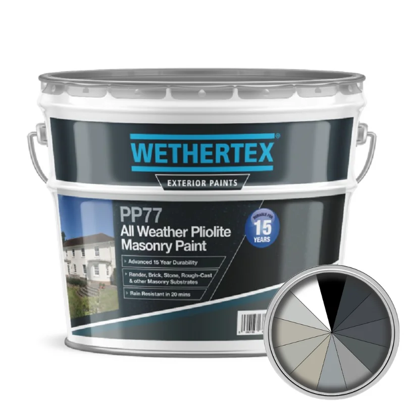 Wethertex PP77 All Weather Pliolite Masonry Paint - Shades of Grey