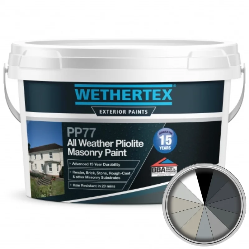 Wethertex PP77 All Weather Pliolite Masonry Paint - Shades of Grey