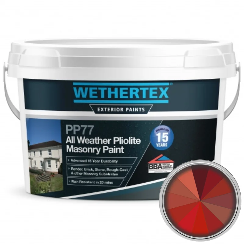 Wethertex PP77 All Weather Pliolite Masonry Paint - Shades of Red