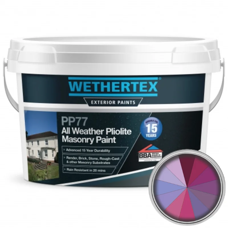 Wethertex PP77 All Weather Pliolite Masonry Paint - Shades of Purple