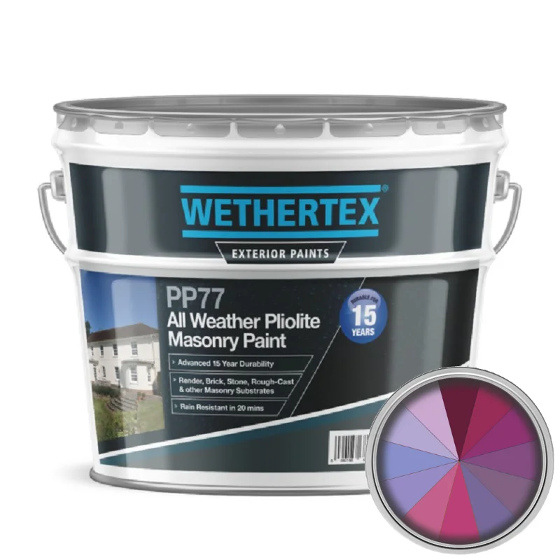 Wethertex PP77 All Weather Pliolite Masonry Paint - Shades of Purple