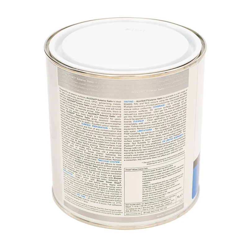 CLEARANCE - Zinsser AllCoat Exterior Satin (Water Based) - BS10E53 - 5L