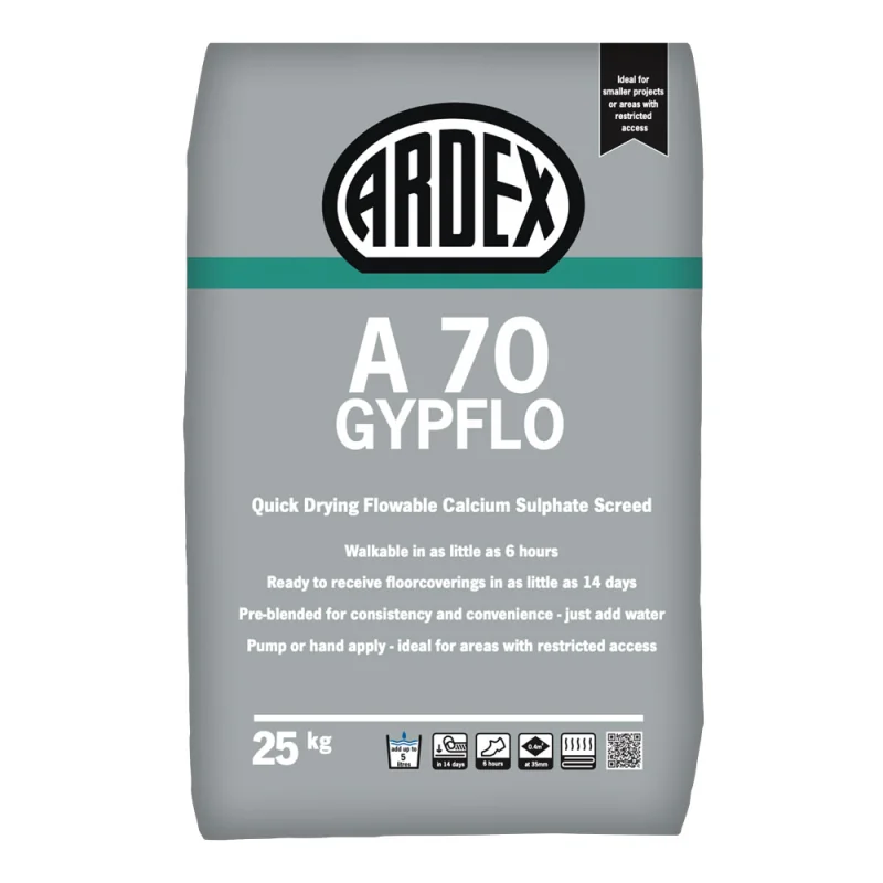 Ardex A70 Gypflo Quick Drying Flowable Calcium Sulphate Screed