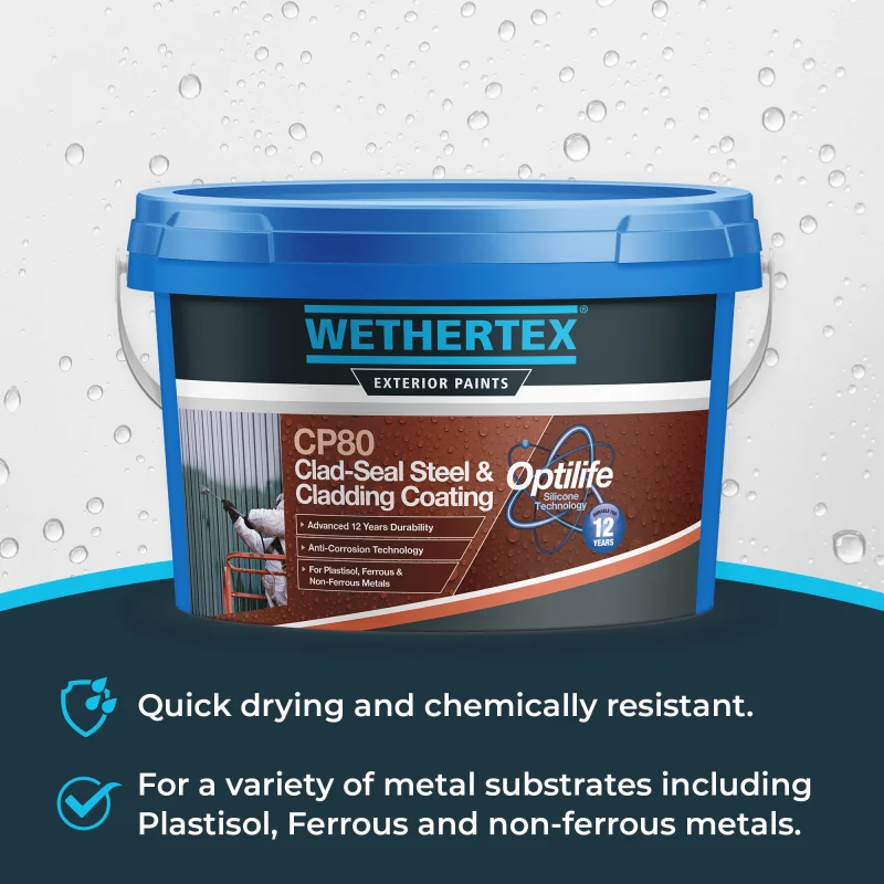 Wethertex CP80 Clad-Seal Steel & Cladding Coating - Shades of Blue