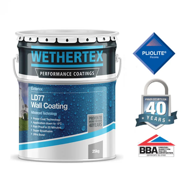 CLEARANCE - Wethertex LD77 Pliolite Light Textured Wall Coating - Chalk White - 25kg