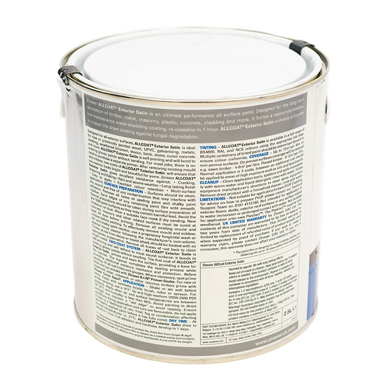 CLEARANCE - Zinsser AllCoat Exterior Satin (Water Based) - RAL 220 20 15 - 1L