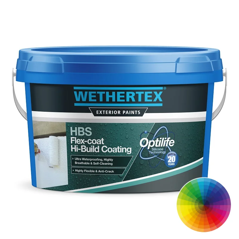 CLEARANCE - Wethertex HBS Flex-Coat Hi-Build Masonry Paint - African Ivory - 15kg