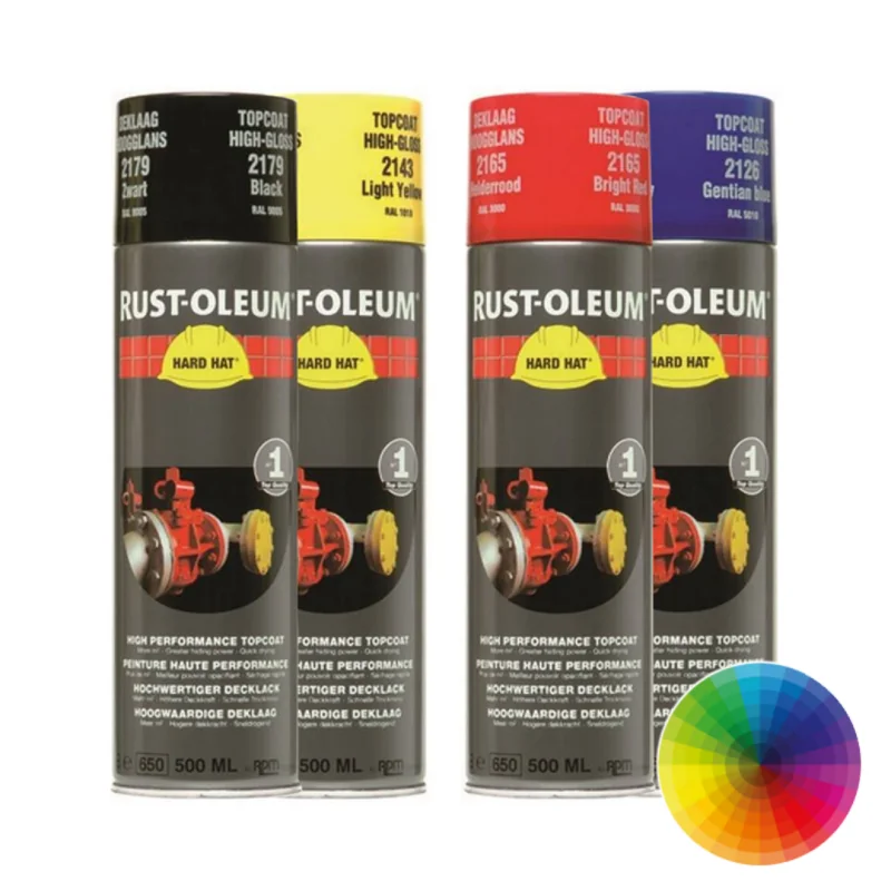 Rust-Oleum Hard Hat Topcoat Custom Colour Aerosols | 4,000+ Colours RAL, NCS, British Standard