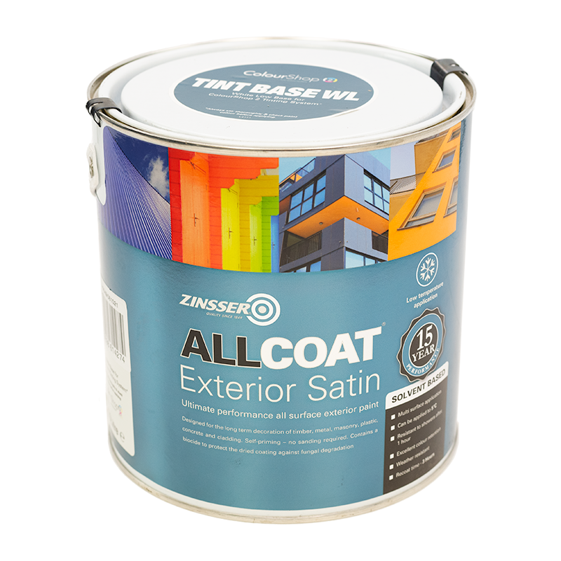 CLEARANCE - Zinsser AllCoat Exterior Satin (Solvent Based) - RAL 5018 - 1L