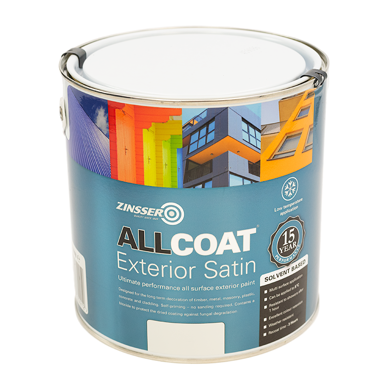 CLEARANCE - Zinsser AllCoat Exterior Satin (Solvent Based) - RAL 5018 - 1L