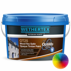 CLEARANCE - Wethertex OT25 Wood-Flex Satin Opaque Timber Paint - RAL 7015 - 10L