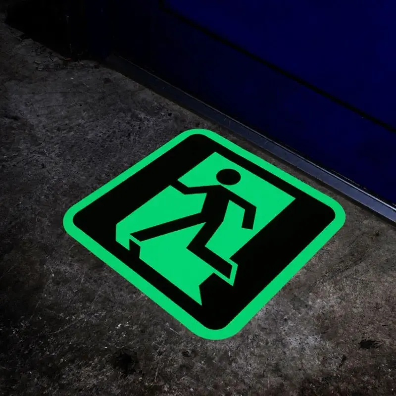 Heskins Glow In The Dark Floor Signs | Emergency Signage