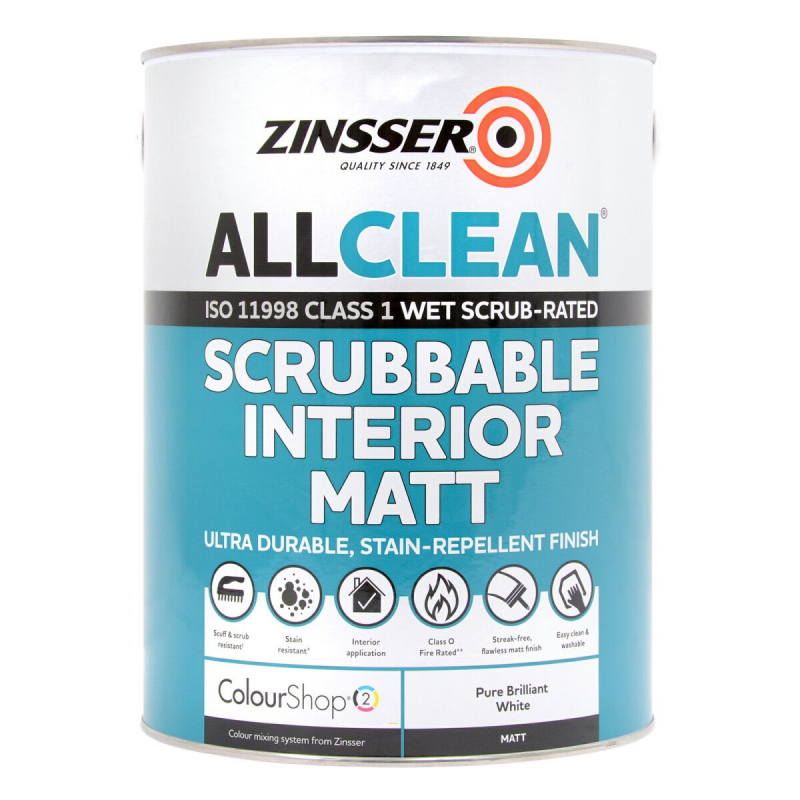 Zinsser Allclean Scrubbable Interior Matt | 4,000+ Colours | Rawlins Paints