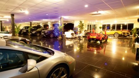 A higher end garage showroom