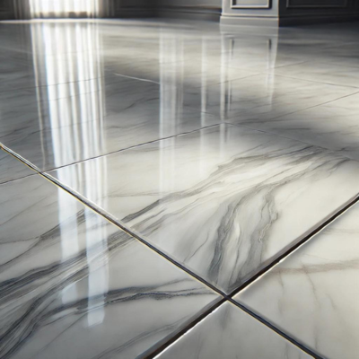 Porcelain tiled floor