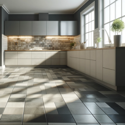 Tiled kitchen