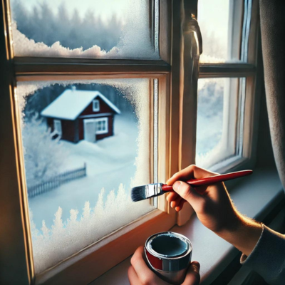 Decorating in winter - window frames