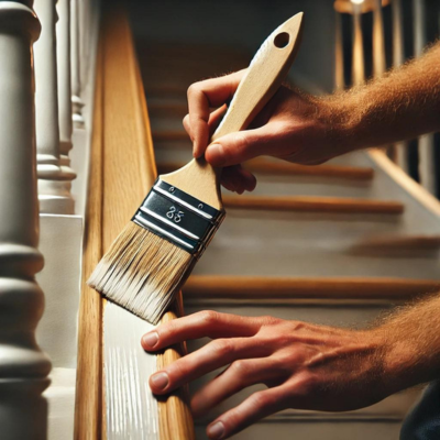 Eggshell finishes for wood, such as banisters