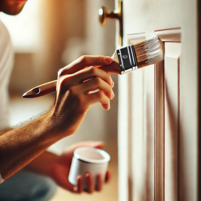 Painting interior doors.