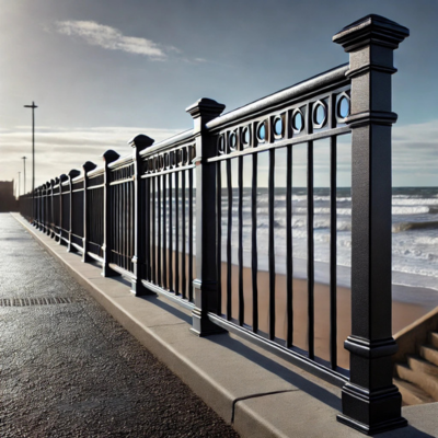 painting powder coated metal, such as seaside railings