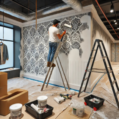 How to Paint Over Wallpaper in a shop