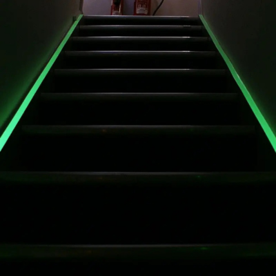 Glow In The Dark paints and tapes used on the egress of stairs