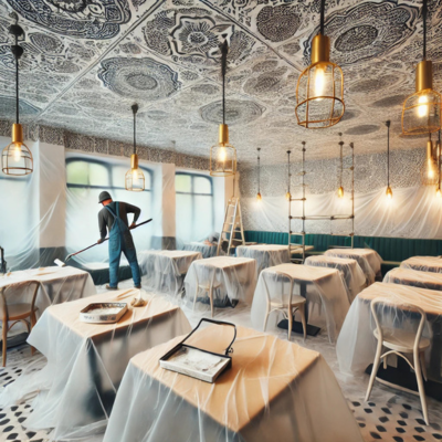 How to Paint Over Wallpaper in a restaurant business