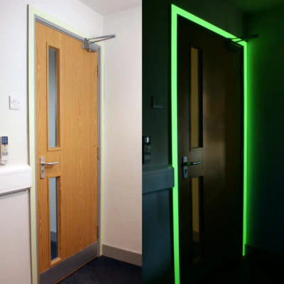 Glow In The Dark paints and tapes used on the edges of door frames