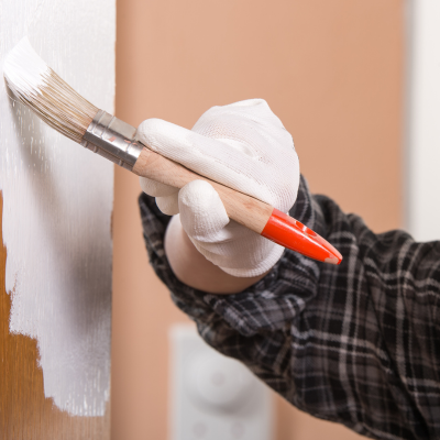 How to paint internal doors - if you can't remove them from their hinges, it's OK to paint them in position.